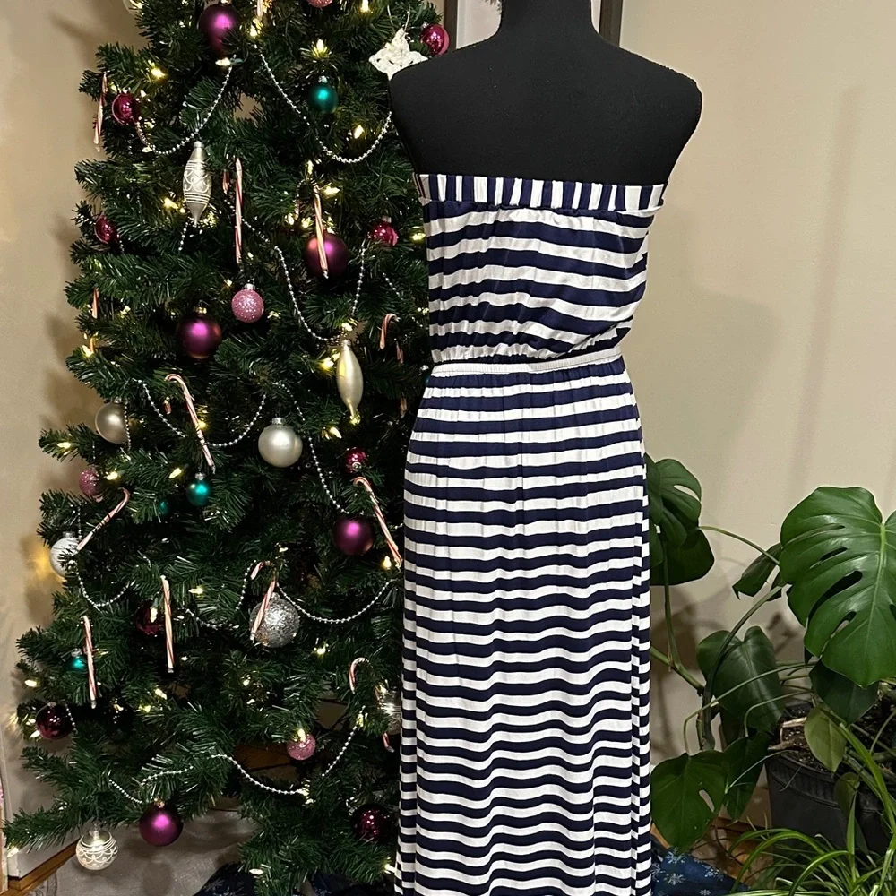 *LILLY PULITZER* Navy x White Striped Sleeveless Emmett Maxi Dress NWT Size S - Picture 9 of 14